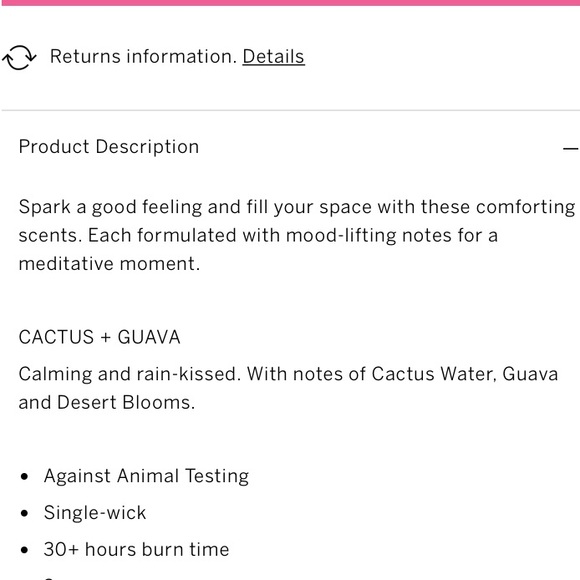 💗VS PINK CACTUS + GUAVA  SCENTED CANDLE - Picture 4 of 6